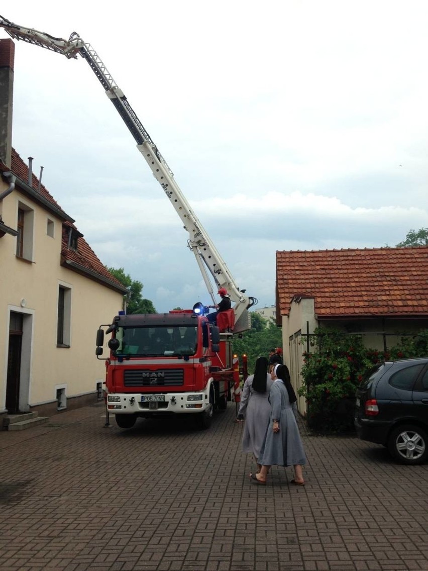 Pożar na plebanii przy kościele p.w. św. Józefa w Obornikach