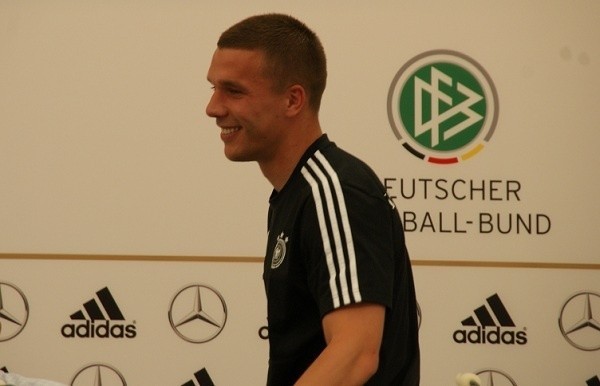 Lukas Podolski i Mario Gomez spotkali się z dziennikarzami.