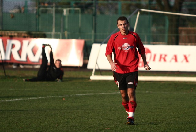 Jarosław Karolewski, strzelec gola dla Pilicy w 93 minucie meczu