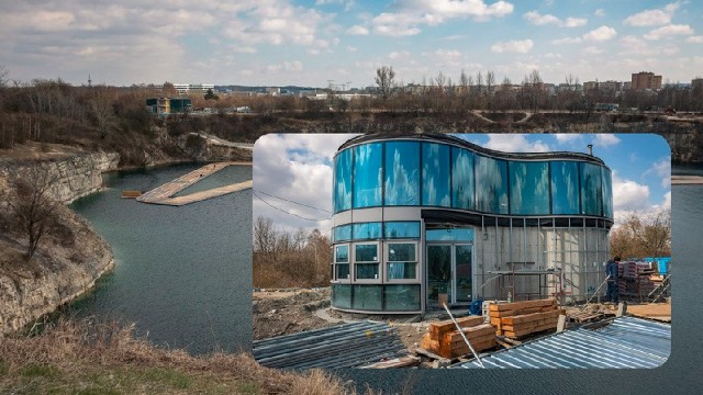Na Zakrzówku powstaje pięć budynków, w tym obiekt sportów wodnych z zapleczem sanitarno- szatniowym oraz szkoleniowym a także kawiarnią.