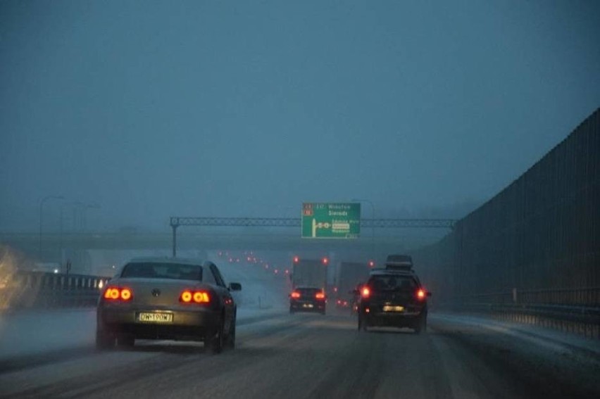 Śnieżyca na S8 i S14 w Łódzkiem. Fatalne warunki na drogach [ZDJĘCIA]
