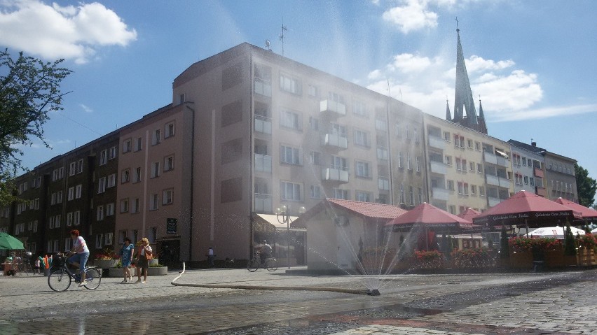 Kurtyna wodna w Raciborzu na rynku