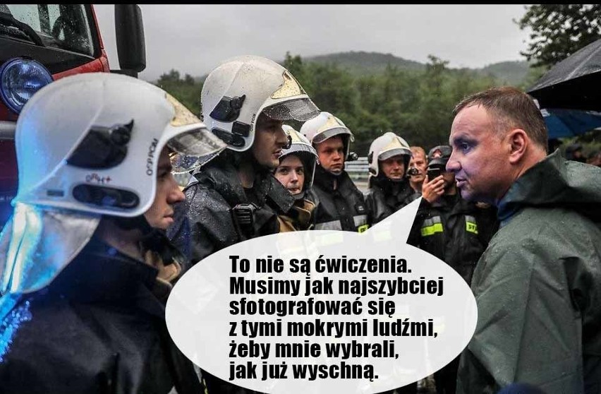 Andrzej Duda i powódź MEMÓW. Prezydent w sztormiaku to hit! Memy znów zalały internet 30.06.20