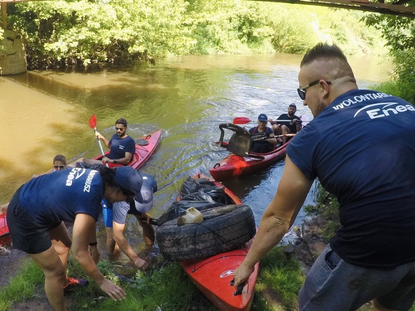 W Połańcu sprzątali rzekę Czarną. Uzbierali aż 200 kilogramów śmieci (ZDJĘCIA)