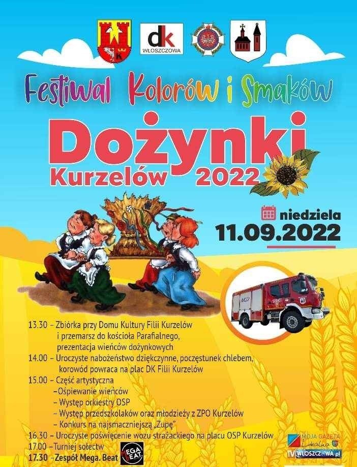 Festiwal Kolorów i Smaków w Kurzelowie, czyli dożynki i przekazanie nowego wozu strażackiego