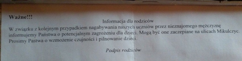 Zabrze: Ktoś zaczepia dziewczynki w drodze do szkoły. Szkoła ostrzega rodziców 