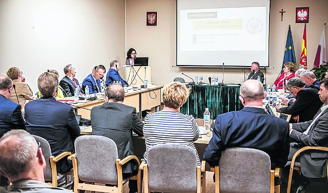 Malwina Rauba przedstawia informację z wykonania Strategii Rozwoju Powiatu toruńskiego za lata 2015-2016