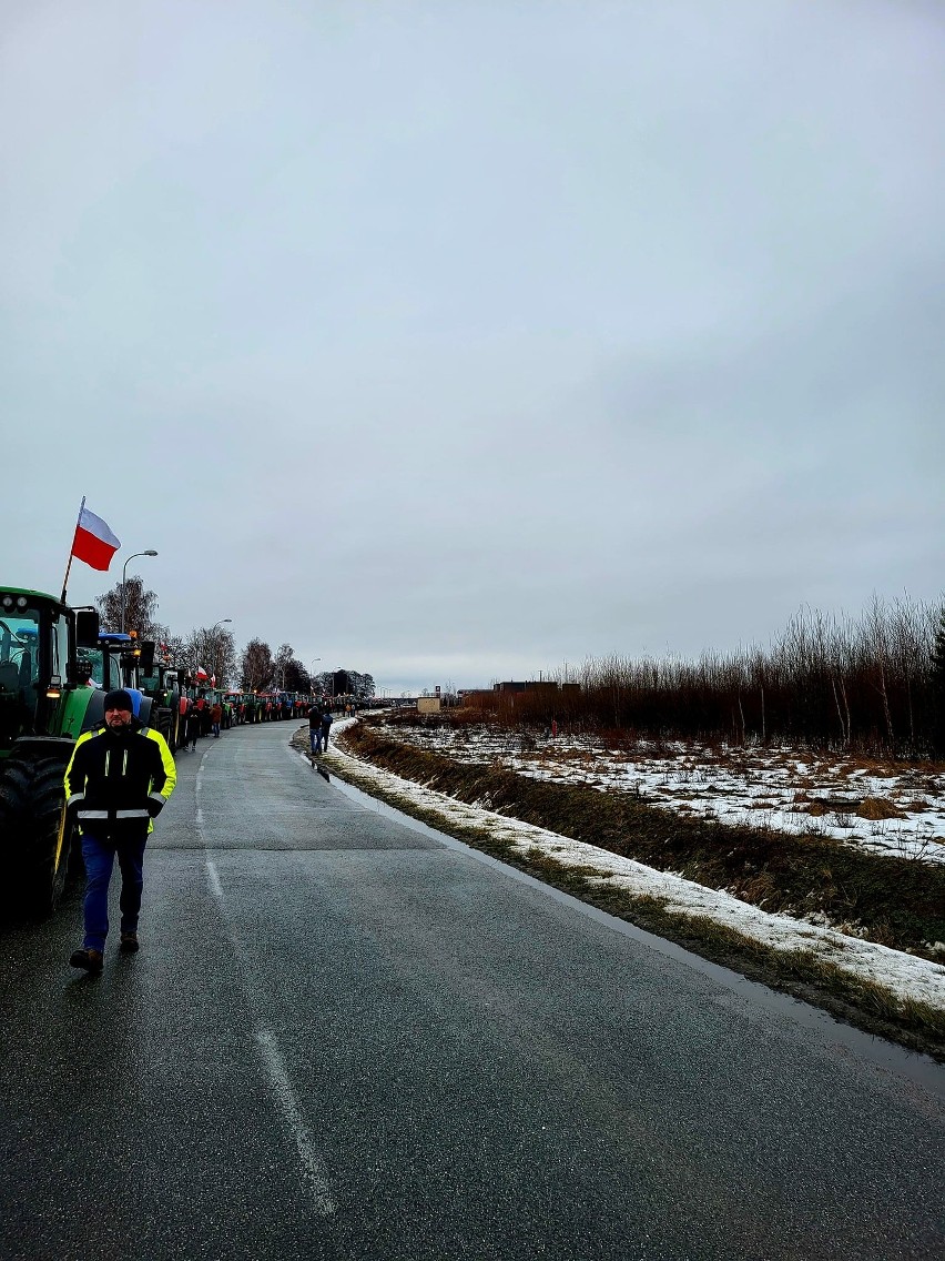 Protest rolników, 24.01.2024. Ponad 160 ciągników na proteście rolników z powiatu makowskiego i przasnyskiego