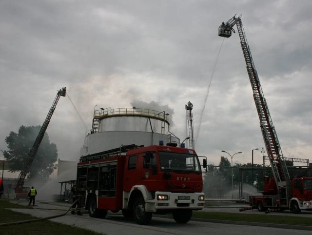 Strażacy ćwiczyli na terenie zielonogórskiej Elektrociepłowni