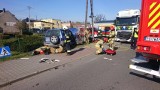 Wypadek na skrzyżowaniu w Rakoniewicach. Ciężarówka zderzyła się z osobówką