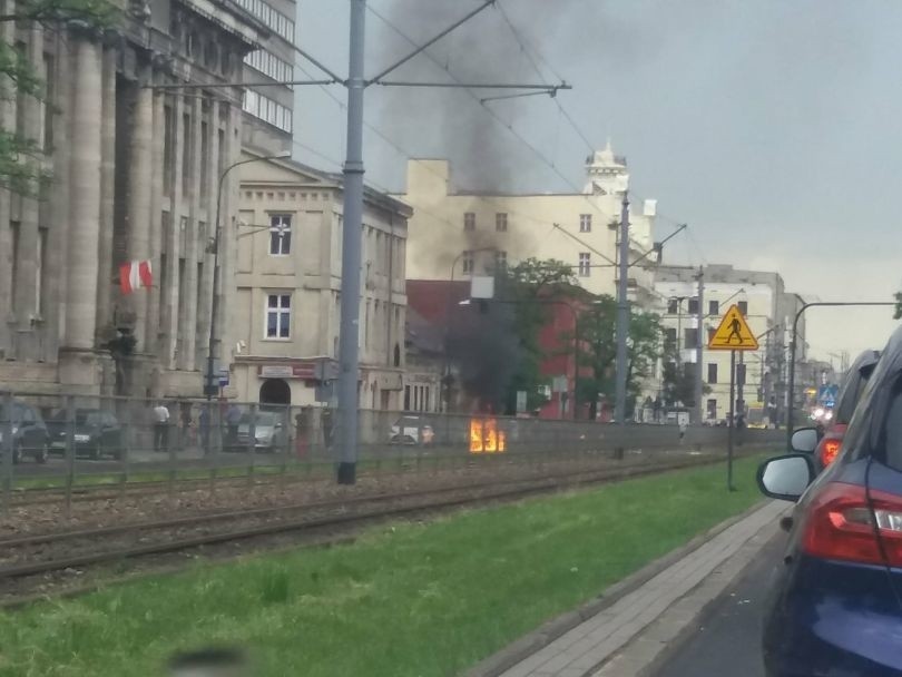 Pożar samochodu na al. Kościuszki
