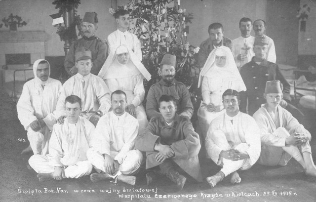 1915 rok, Święta Bożego Narodzenia w szpitalu Czerwonego Krzyża w Kielcach, zbiory Muzeum Historii Kielc