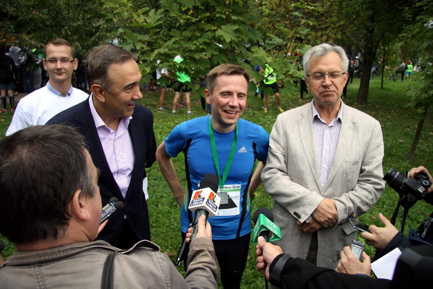 Grzegorz Muszyński spotkał się z dziennikarzami na mecie...