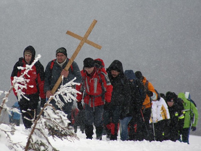 Droga krzyżowa na TarnicęOkoło 2 tys. turystów-pielgrzymów wzięło dziś udział w drodze krzyżowej na Tarnicę.