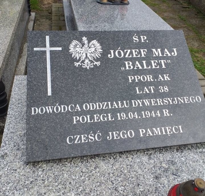 Mogiła żołnierza Armii Krajowej Józefa Maja ps. "Balet"...