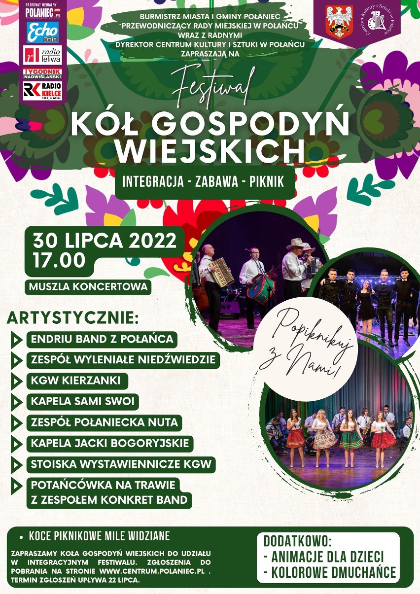 Weekendowa moc atrakcji w Połańcu. Festiwal Kół Gospodyń Wiejskich i koncert utytułowanej kapeli
