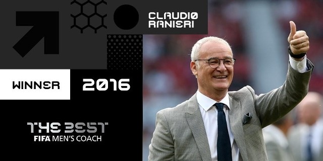 Claudio Ranieri uznany trenerem 2016 roku
