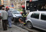 Wypadek w Radomiu. W centrum zderzyły się trzy samochody (wideo, zdjęcia)