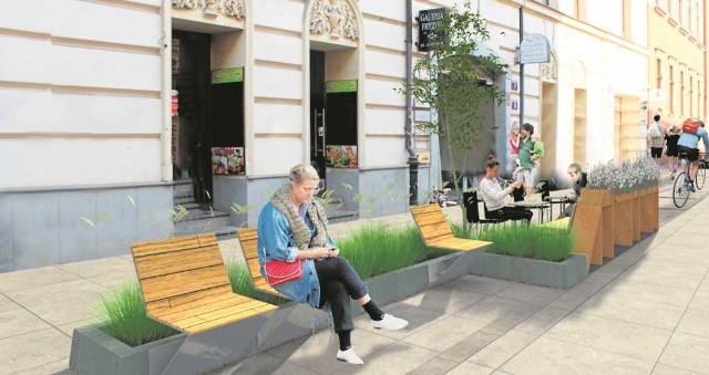 Tak na wizualizacji prezentuje się mikropark, w którym do końca października będzie można odpocząć przy ul. Krupniczej