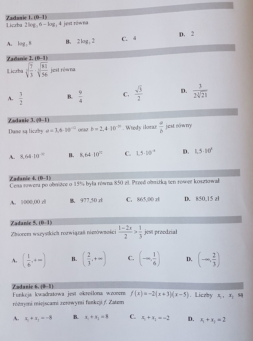 Matura 2018 MATEMATYKA [ODPOWIEDZI| ARKUSZ CKE| ROZWIĄZANIA - PODSTAWA] w serwisie EDUKACJA. Są pierwsze komentarze