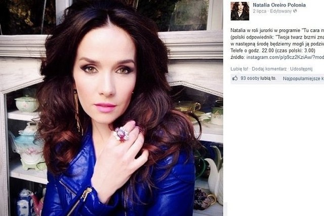 Natalia Oreiro (fot. screen z Facebook.com)