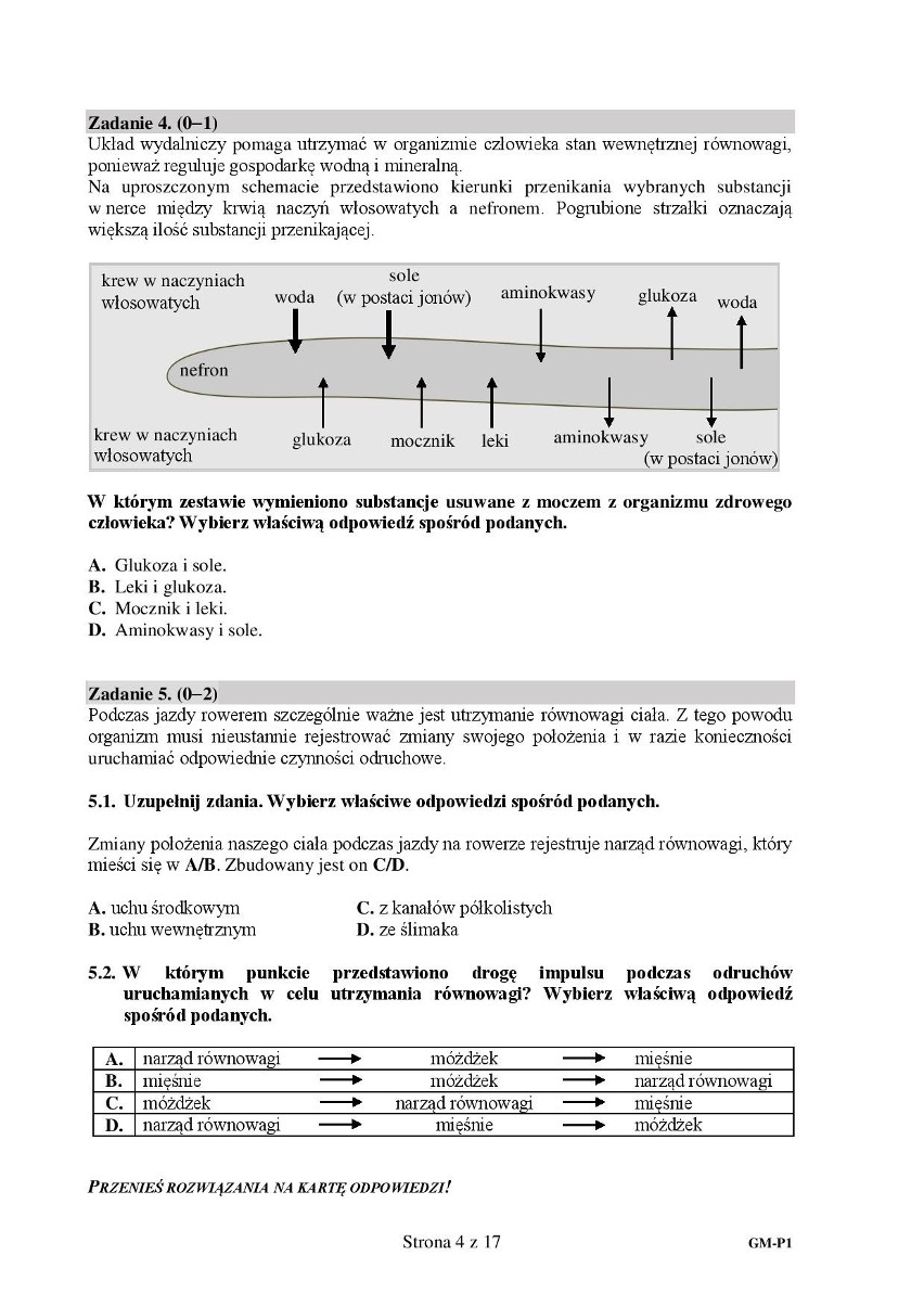 EGZAMIN GIMNAZJALNY 2018 – PRZYRODA: BIOLOGIA, CHEMIA,...