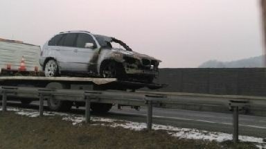 Pożar lawety na A4, były utrudnienia