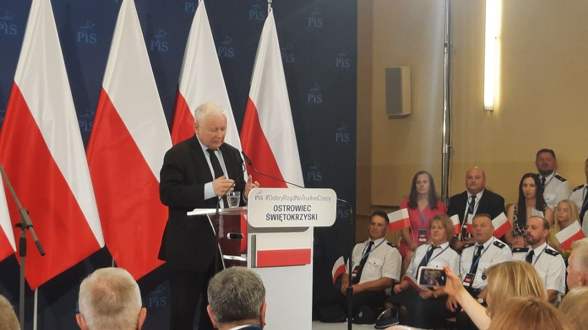 Jarosław Kaczyński w Ostrowcu. Spotkał się z sympatykami Prawa i Sprawiedliwości (ZAPIS TRANSMISJI)