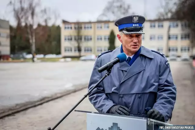 Nowy dowódca Oddziału Prewencji Policji w Kielcach inspektor Jarosław Kosik.