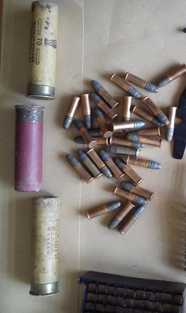 Przy rowerzyście policjanci znaleźli 31 sztuk amunicji 5,6 mm oraz 3 sztuki amunicji myśliwskiej kaliber 16 mm