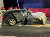 Opole. Tragiczny wypadek na obwodnicy. Samochód uderzył w filar wiaduktu i zapalił się. Nie żyje 25-letni kierowca audi