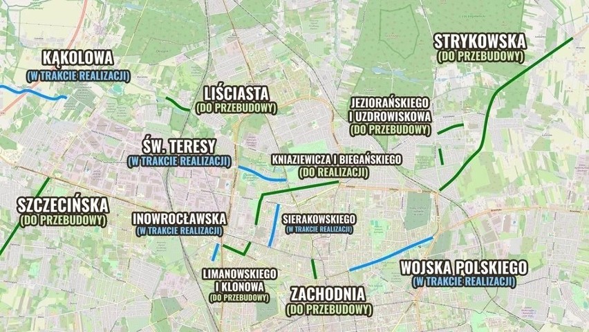 Mapa bałuckich ulic do remontu