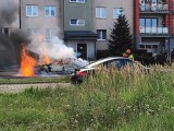 Częstochowa. Pożar samochodu osobowego na Wrzosowiaku