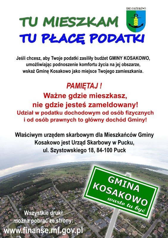 Gmina Kosakowo zachęca: zamelduj się i płać podatki w miejscu, gdzie mieszkasz