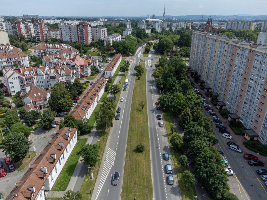 Kraków. Przelot dronem nad terenem planowanej linii tramwajowej do Mistrzejowic