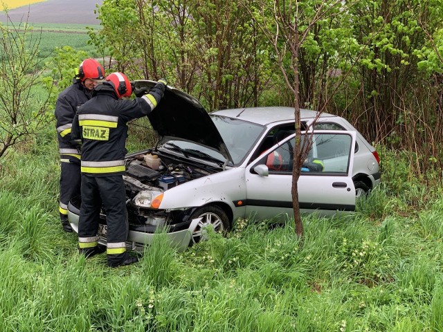 Do wypadku doszło w niedzielę około godz. 13 na drodze krajowej nr 77 w Duńkowiczkach pod Przemyślem. Kierująca fordem fiesta, 56-letnia mieszkanka pow. przemyskiego jadąc w kierunku Żurawicy, gwałtownie zahamowała w wyniku czego straciła panowanie nad pojazdem, zjechała na przeciwległy pas ruchu, a następnie do rowu. Poszkodowana kobieta została zabrana przez pogotowie ratunkowe do szpitala, była trzeźwa.ZOBACZ TEŻ: Samochód dachował. W środku 4 kobiety