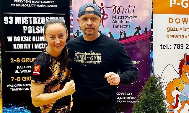 Sandra Drabik z trenerem Markiem Soboniem