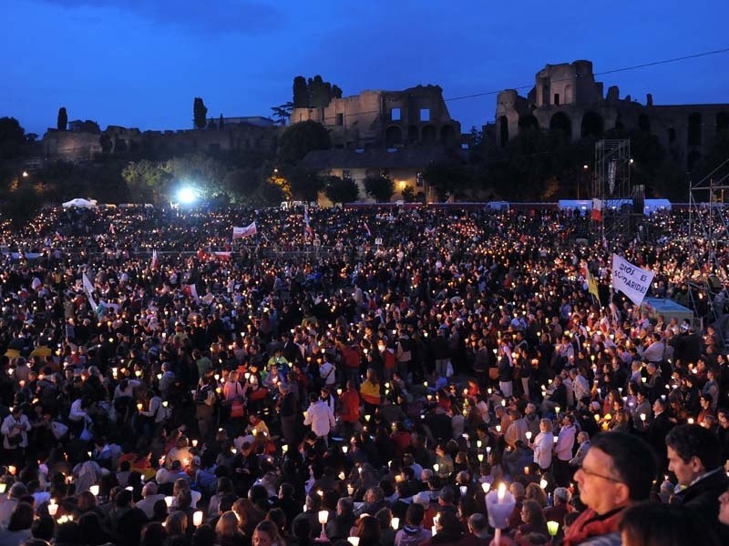 Czuwanie na Circo Massimo w Rzymie...