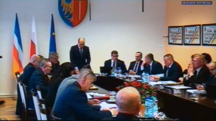 Obraz z nagrania sesji Rady Miasta Żory