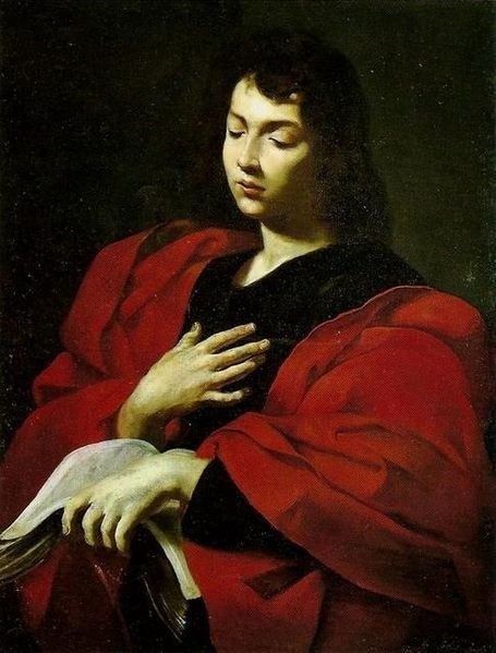 Medytujący św. Jan Ewangelista (Simone Cantarini,1612-1648)