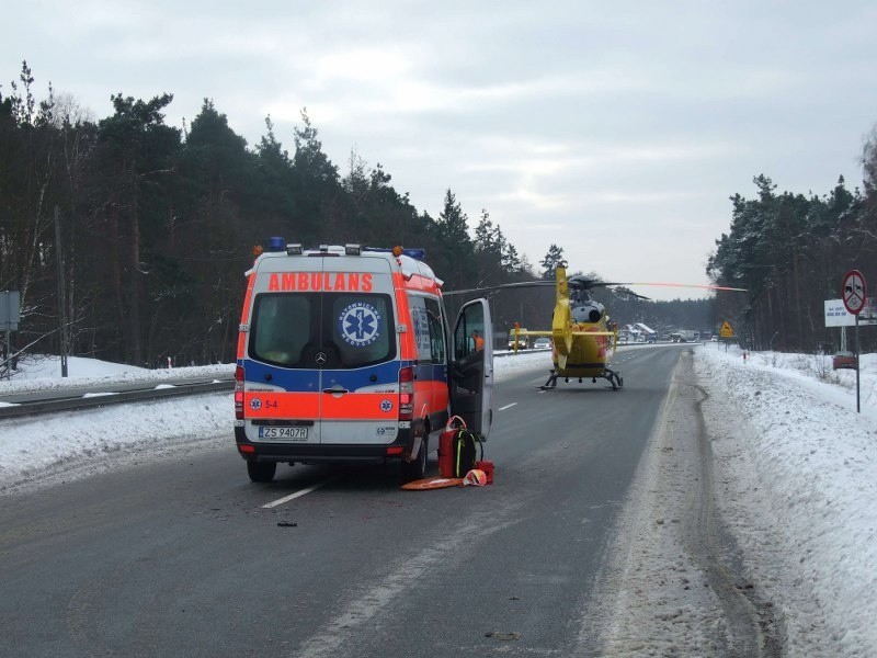 Powazny wypadek na krajowej "trójce"...