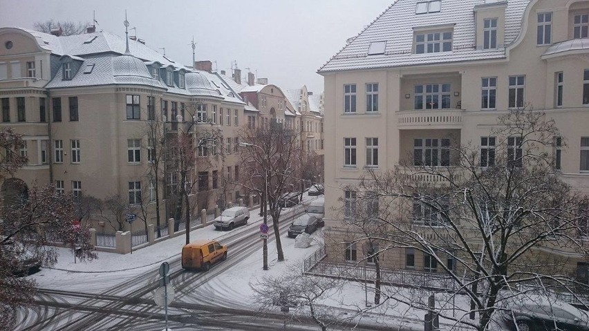 Pogoda w Bydgoszczy. W centrum śnieg, tymczasem na innych osiedlach...