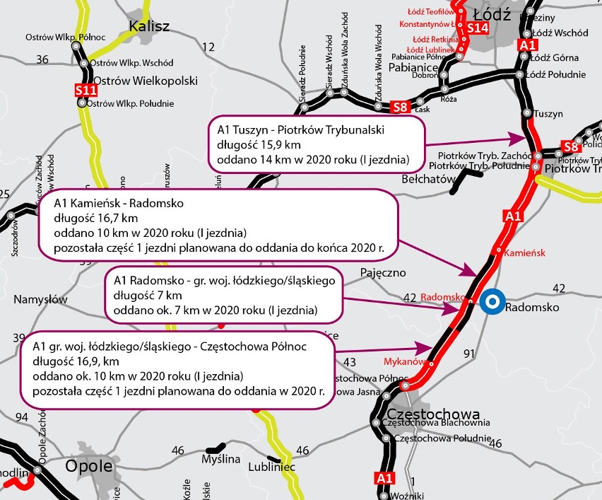 Autostrada Burszynowa - większość prac przy budowie zakończy się w 2021 r. Kiedy A1 połączy Trójmiasto z granicą polsko-czeską?