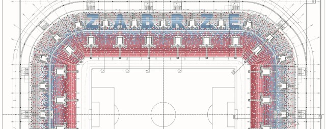 Tak ma wyglądać kolorystyka trybun stadionu w Zabrzu. Trybunę za bramką z prawej zajmie Torcida