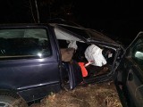 Wypadek w gminie Radłów. Nietrzeźwy kierowca wjechał starym golfem w drzewo. Skasował auto, ale sam wyszedł bez szwanku