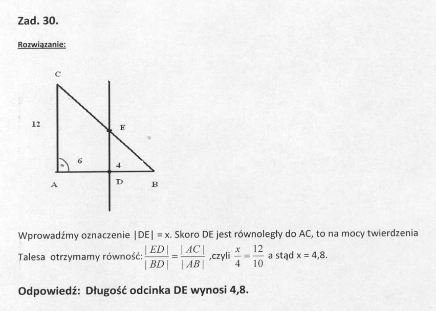 Matura próbna OPERON 2011 z matematyki - odpowiedzi