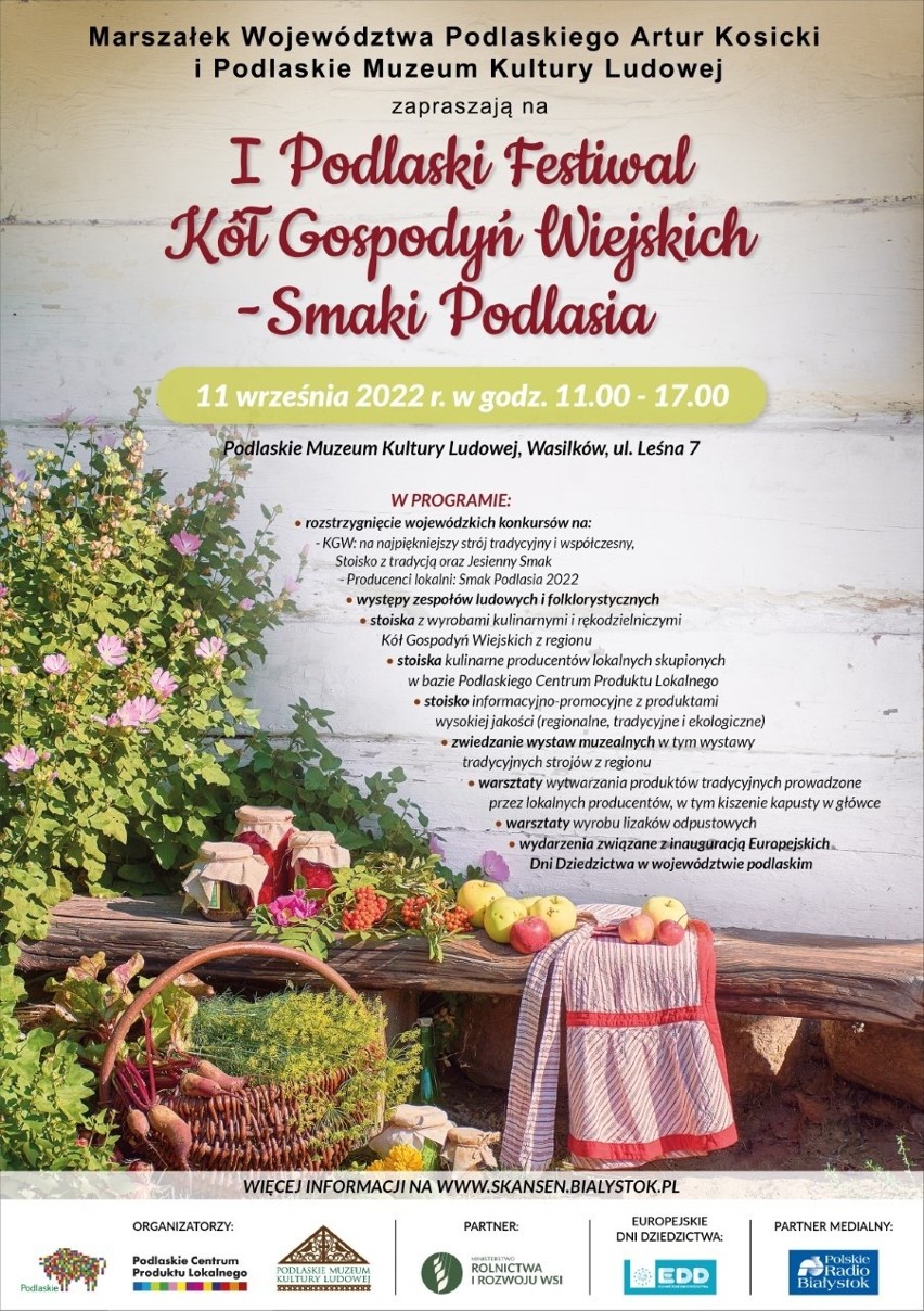 W skansenie odbędzie się I Podlaski Festiwal Kół Gospodyń Wiejskich – Smaki Podlasia 