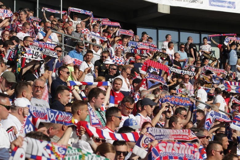 26.07.2019. Kibice na meczu Górnik Zabrze - Zagłębie Lubin....