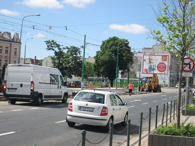 Głogowska: Remont torowiska - tramwaje zmieniły trasy [ZDJĘCIA INTERNAUTY]