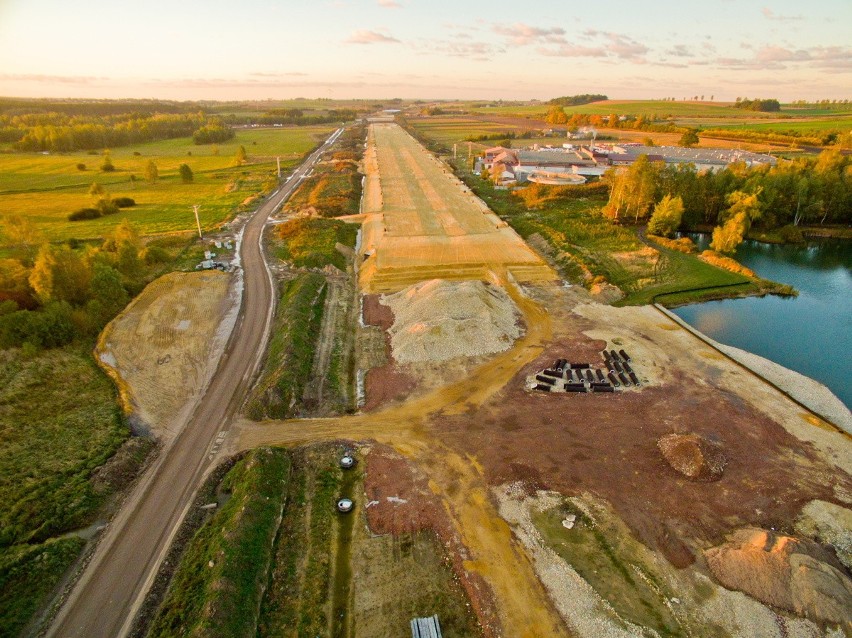 Budowa autostrady A1 z lotu ptaka